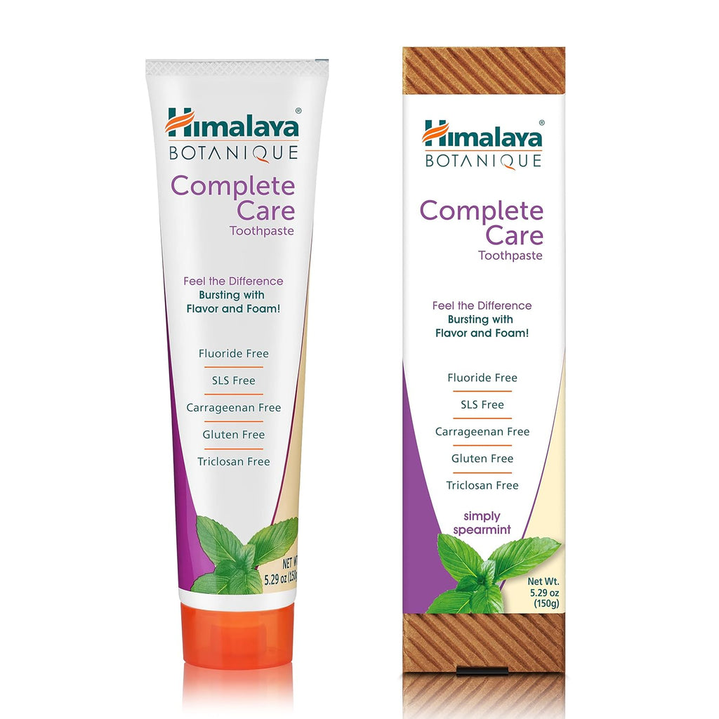 Himalaya Botanique Complete Care Toothpaste, Simply Spearmint, Plaque Reducer for Brighter Teeth and Fresh Breath, 5.29 oz, 4 Pack