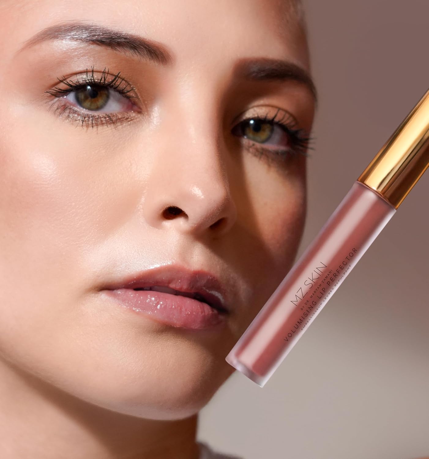 MZ SKIN Volumising Lip Perfector Shade 2 | Peptide Plumping Lip Gloss with Hyaluronic Acid & Mint | Hydrates, Smooths & Enhances Lip Volume