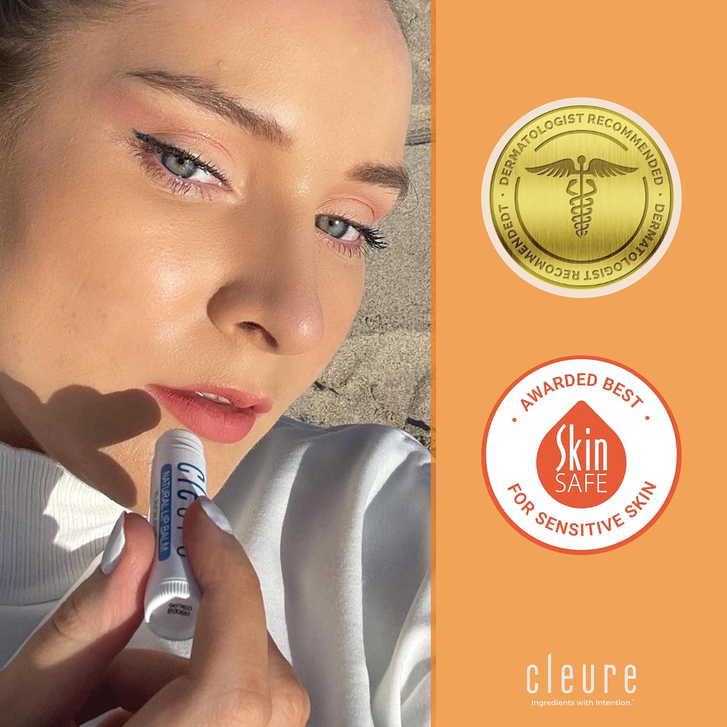 Cleure Organic All Natural Lip Balm - Paraben Free, Fragrance Free, Flavor Free, & Petroleum Free SPF Lip Balm & Hydrating Lip Butter (.15 oz, 6 Pack)