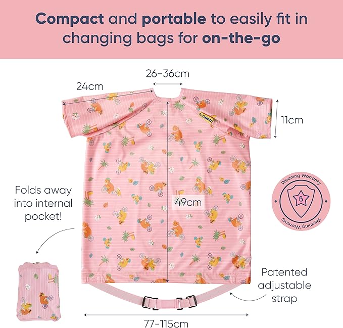 BIBaDO - Long Sleeve Baby Bibs - Babies & Toddlers 6-36 Months - Coverall Baby Led Weaning Bib - Easy Wipe, Soft & Waterproof