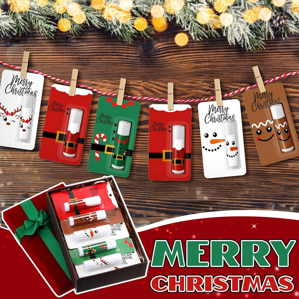 15 Pack Christmas Lip Balms Bulk Merry Christmas Party Gifts Favors Stocking Stuffers Holiday Lip Balms Employee Staff Team Appreciation Gifts Thank You for Teacher Coworkers