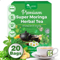 TOG999, Premium 20 Tea bags Super Moringa Herbal Tea, Special Blend of Moringa Leaves, Spearmint Leaves, Ginger, Lemon Peel and Chamomile. No Sugar, No Caffeine, No Gluten, Vegan.