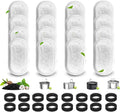 TuTuYa 32PCS Cat Water Fountain Filter, 16 Pack Cat Fountain Filter Replacement with 16 Sponges, for 108oz/3.2L & 67oz/2L Stainless Steel Pet Water Dispenser