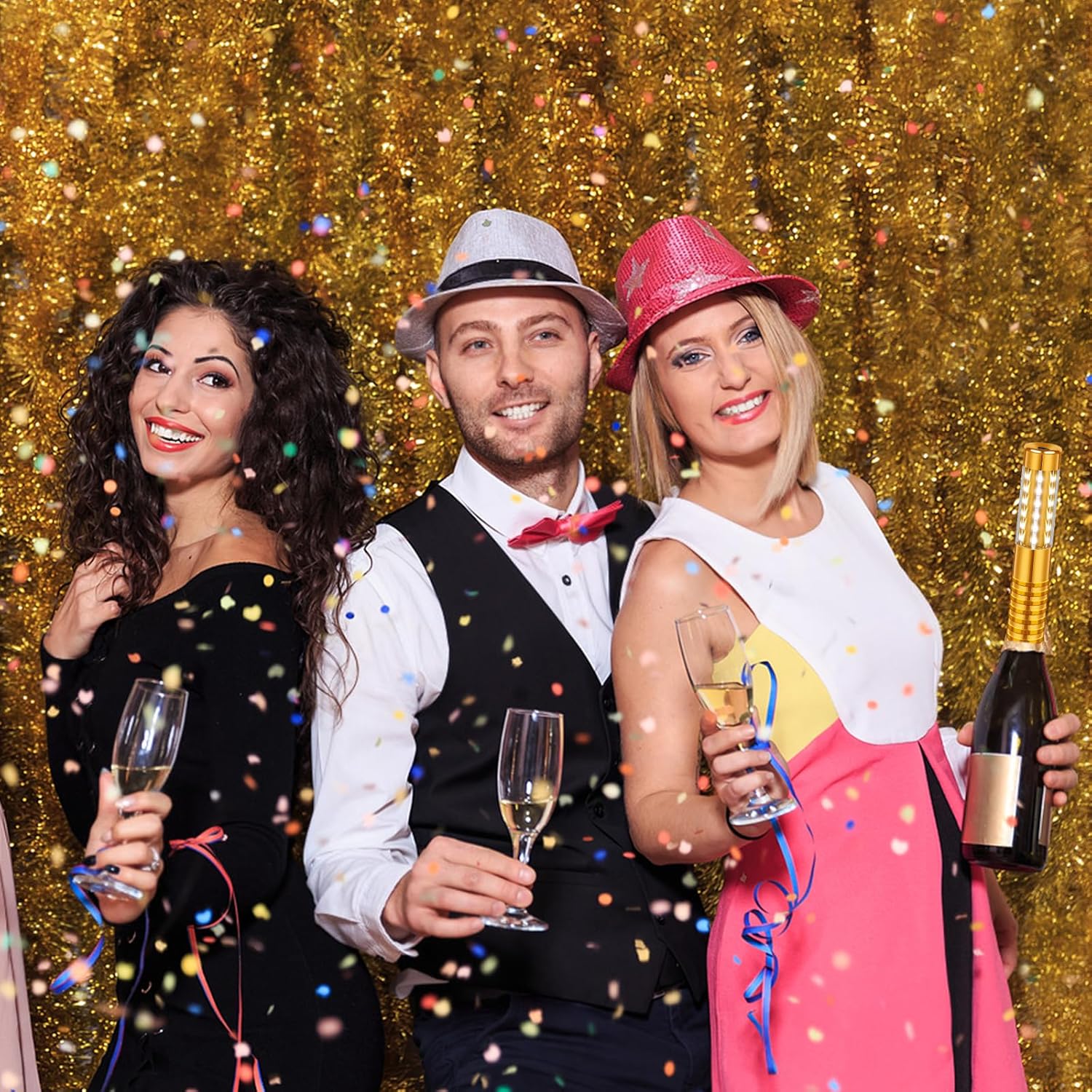 2 Pieces LED Strobe Baton Light Rechargeable Bottle Service Sparklers Stick Reusable Champagne Bottle Handheld LED for Club Stage Nightclub Party Concert Event Bar Outdoor - Gold