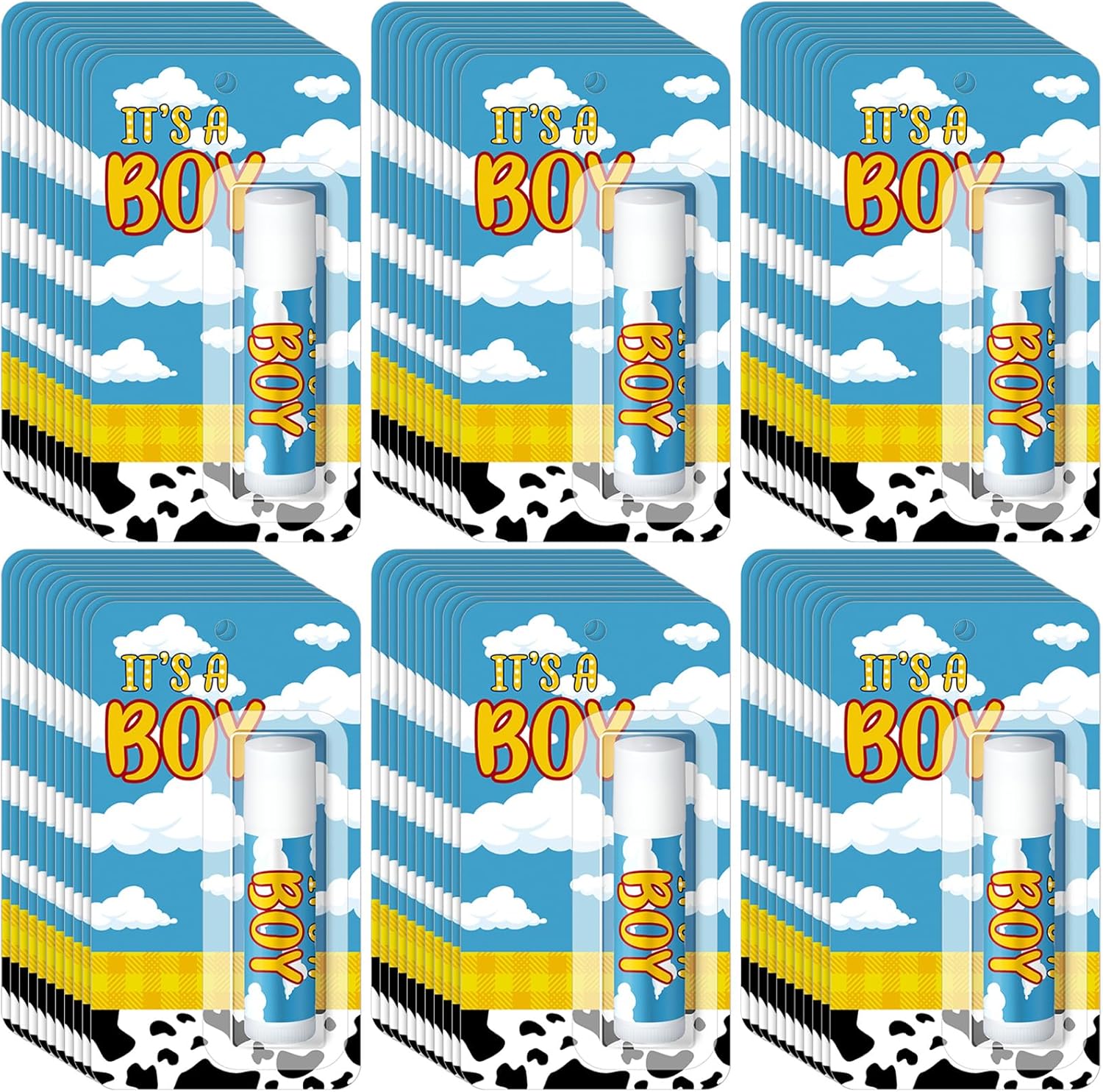 30 Pack It's a Boy Story Baby Shower Games Prizes Party Gifts Bulk Cow Lip Balms Favors for Winners Adults Guests Gender Reveal Favors Decorations Baby Shower Souvenirs Gift Bags Stuffers