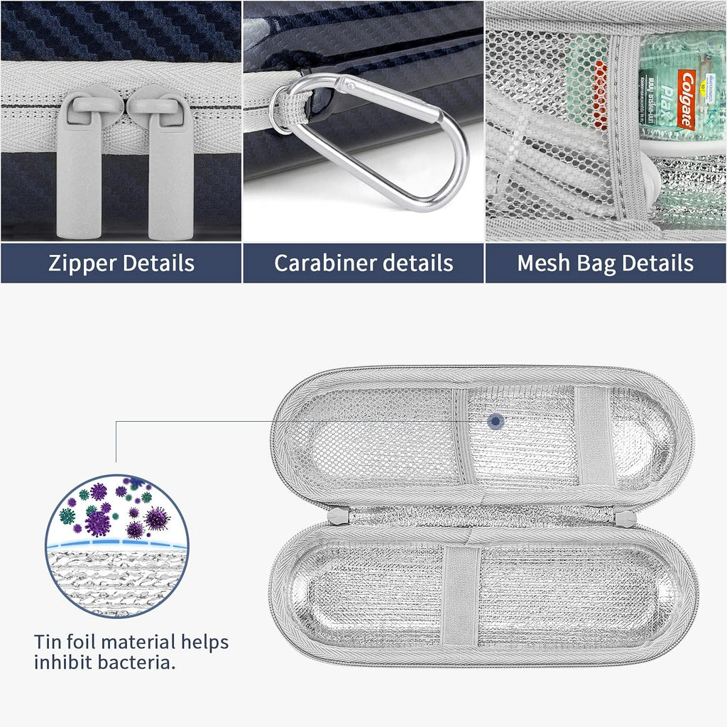 Yinke Hard Travel Case for Oral-B/Oral-B Pro 1000 1500 5000 7000 6000 9600 Smartseries/Philips Sonicare 4100 6100 5100 6500 7500/iO Series 4 7 8 9 Electric Toothbrush, EVA Protective Storage Bag