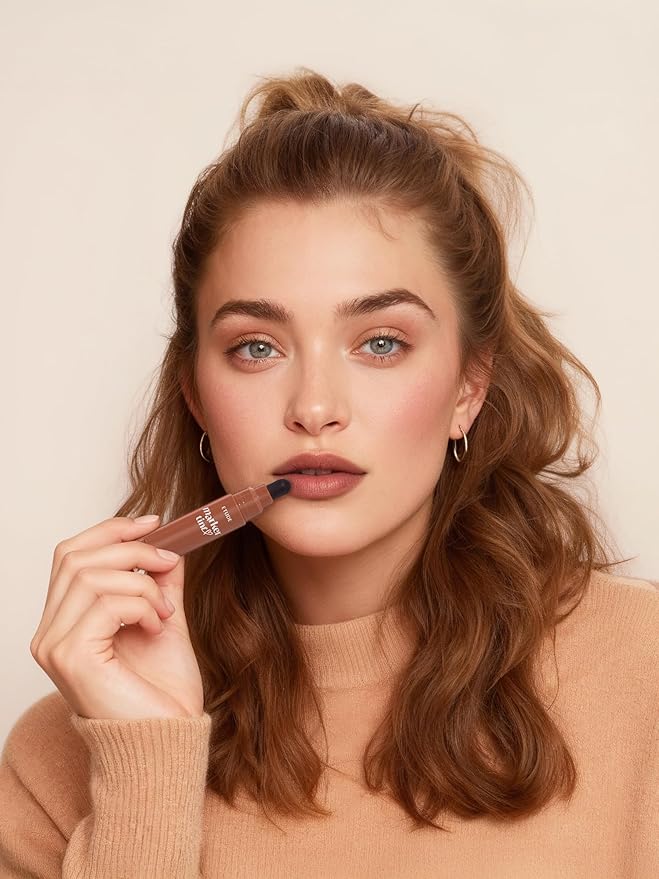 ETUDE Dear Darling Marker Tint #11 Black Currant | Hydrating & Long Lasting Lip Stain | High Pigmented Lip Maker with Easy Drawing Tip | Korean Daily Lip Tint, Korean Makeup, Kbeauty