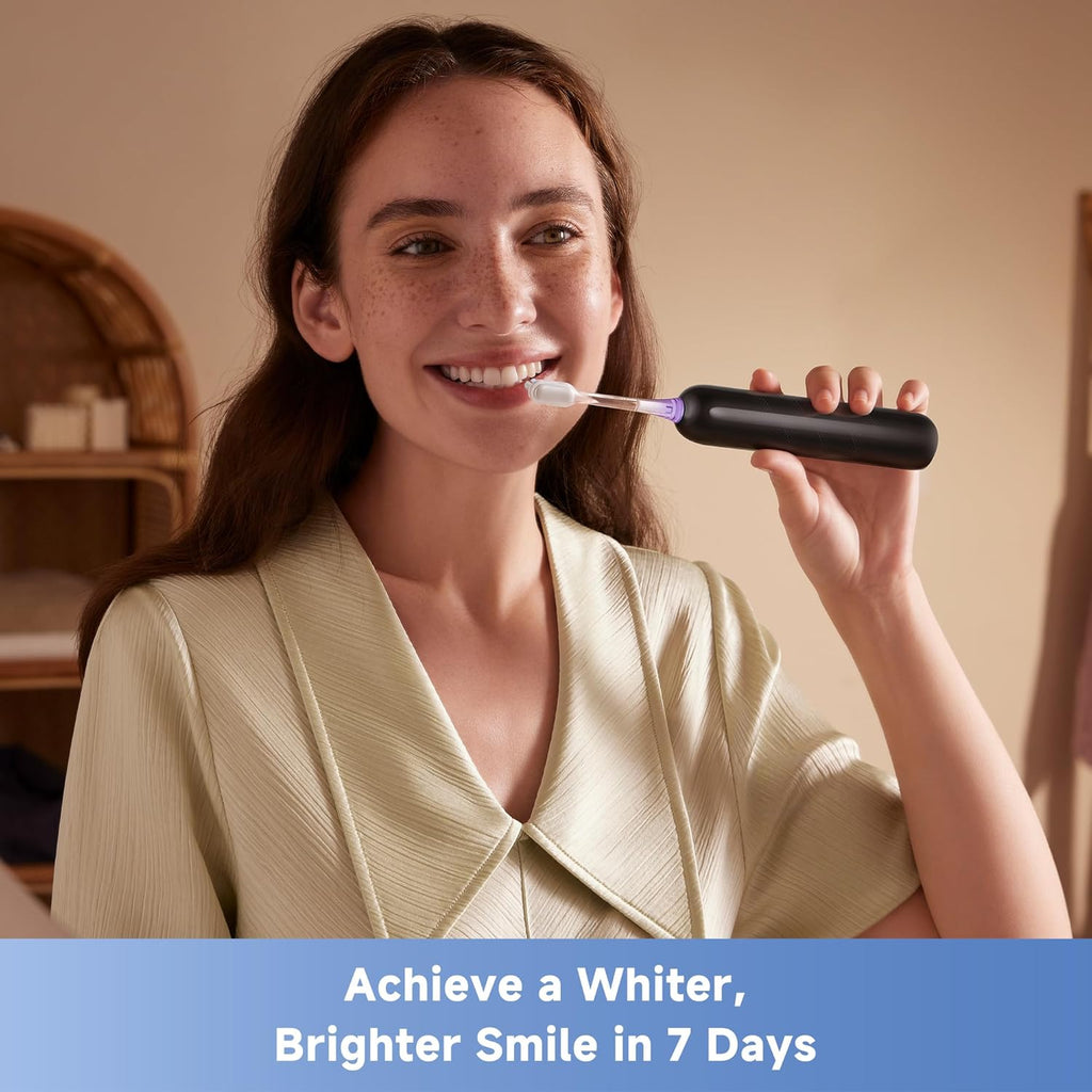 Mova Fresh SweepDrive Electric Toothbrush, Rechargeable Electric Power Toothbrush for Adults, Intuitive Pressure Sensing, 3-in-1 Replacement Brush Head with Holder, 30 Days of Battery Life, Black