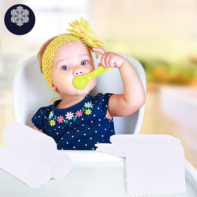 16 Pack Baby Washcloths - 10x10 Inch, Microfiber baby towel - Absorbent and Soft baby Wash Clothes for Newborns, Infants and Toddlers - Quick Dry for baby boys and girls face towel - White