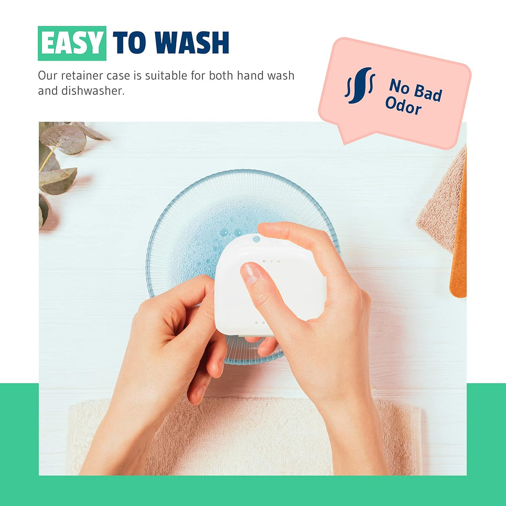 Retainer Case - Pack of 2 - Odorless Mouth Guard Case - Retainer Holder - Ventilated, Durable & Hygienic Night Guard Cases for Travel, Carrying and Protecting Braces, Partial Dentures & Aligners