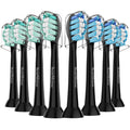 Replacement Toothbrush Heads Compatible with Philips Sonicare and More Click-on Handles 8 Pack Black