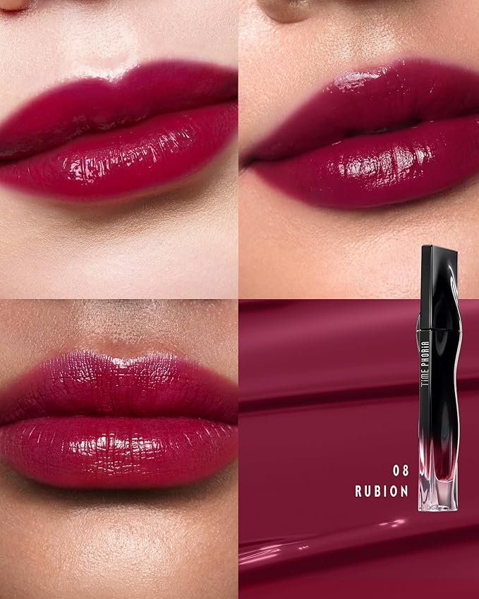 STELLAR DUST LIP STAIN-Waterproof and Transferproof Lip Tint For Women, Glossy Finish Lip Gloss, Lightweight High Coverage, Long Lasting, Stocking Stuffers For Teen Girls (08 RUBION)