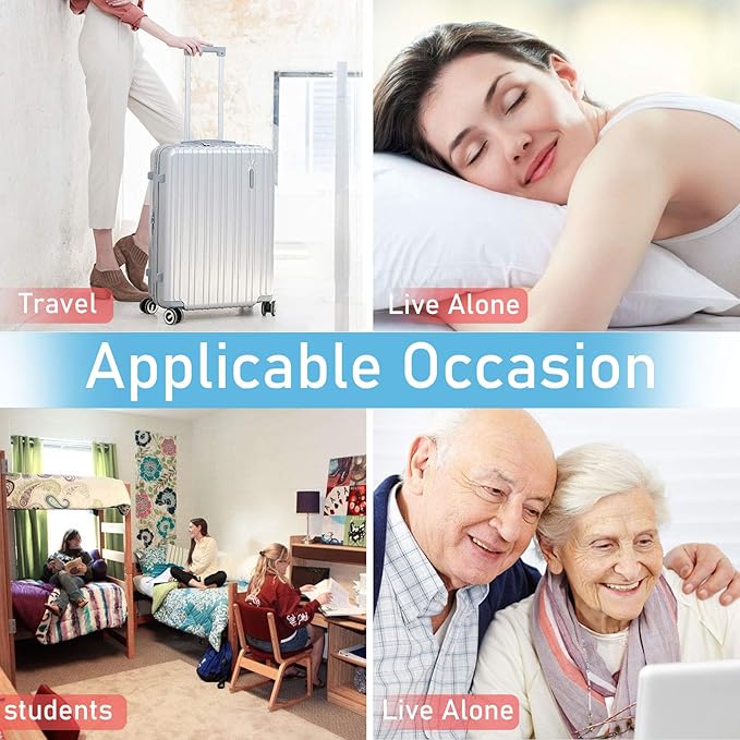 Portable Door Locks - Door Stoppers Security Door Lock Replacement Parts, Heavy Duty Door Jammer Door Blocker Device for Apartment/Travel/Hotel/Home (Black)