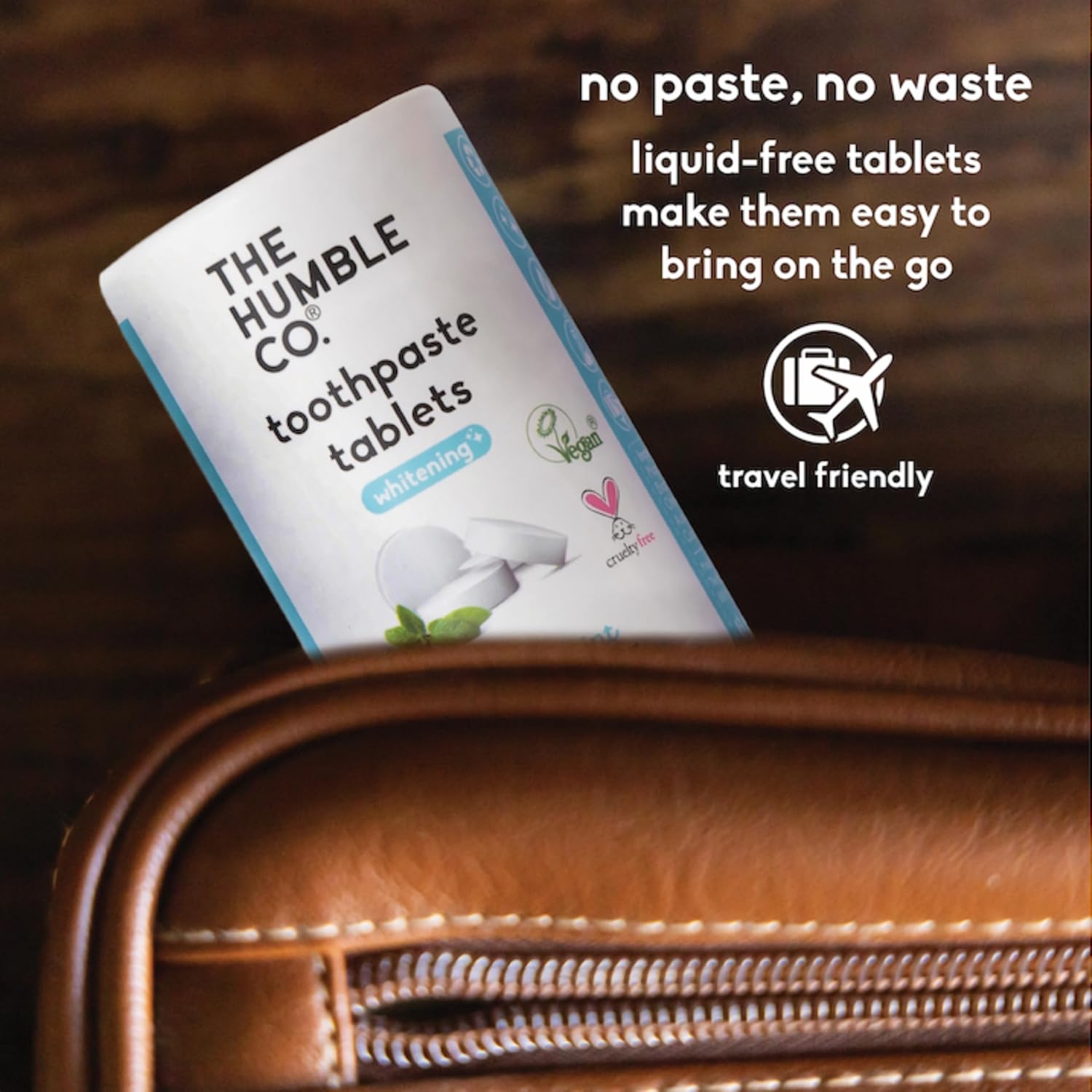 The Humble Co. Whitening Toothpaste Tablets – Fluoride Free Toothpaste Whitening Tablets, Dentist Developed Formula, Vegan, SLS Free, Plastic Free (Peppermint, 3 PK)