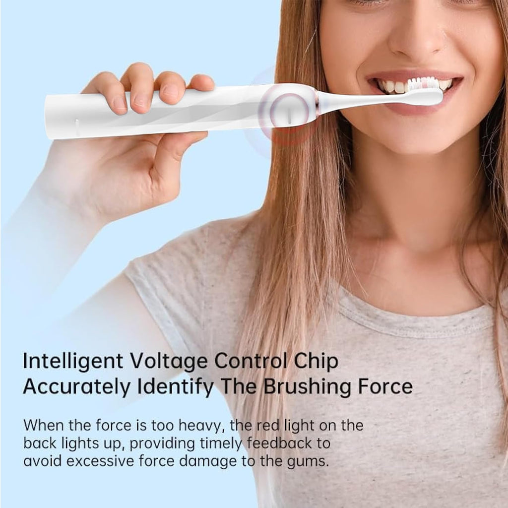 V3 Sonic Electric Toothbrush for Adults - Dual Display, 5 Cleaning Modes, Up to 200 Days Battery on a Single Charge, 4 Brush Heads & IPX7 Waterproof Design