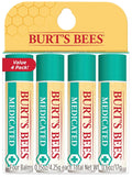 Burt's Bees Lip Balm Stocking Stuffers, Moisturizing Lip Care Christmas Gifts, for Dry Chapped Lips, Medicated with Menthol & Eucalyptus, Natural Origin Lip Care (4-Pack)