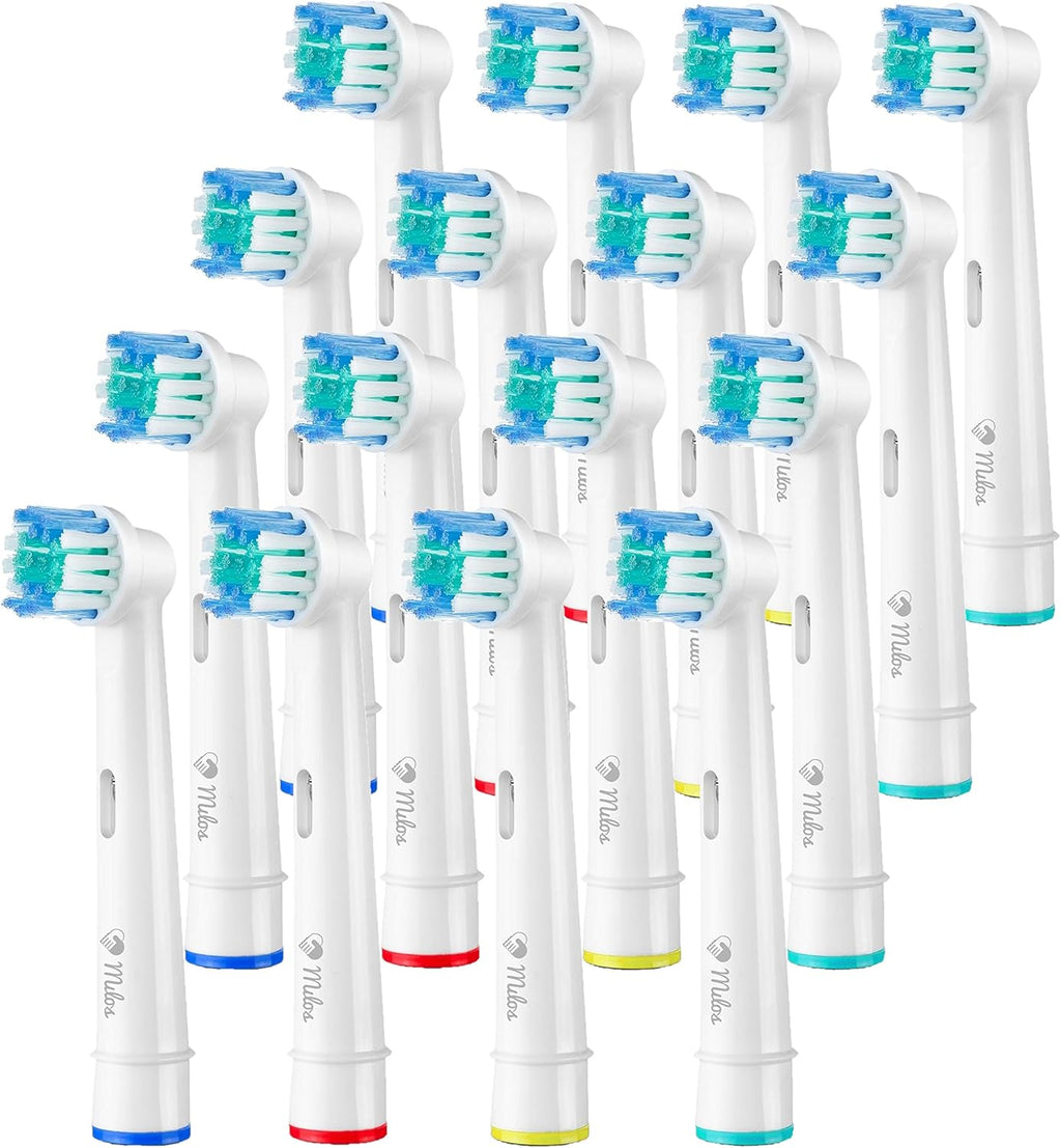 Replacement Toothbrush Heads Compatible with Oral B Braun - 16 Pack Milos Professional Electric Toothbrush Heads Deep Clean Brush Heads Compatible with Oral-B 7000/Pro 1000/9600/ 5000/3000/8000