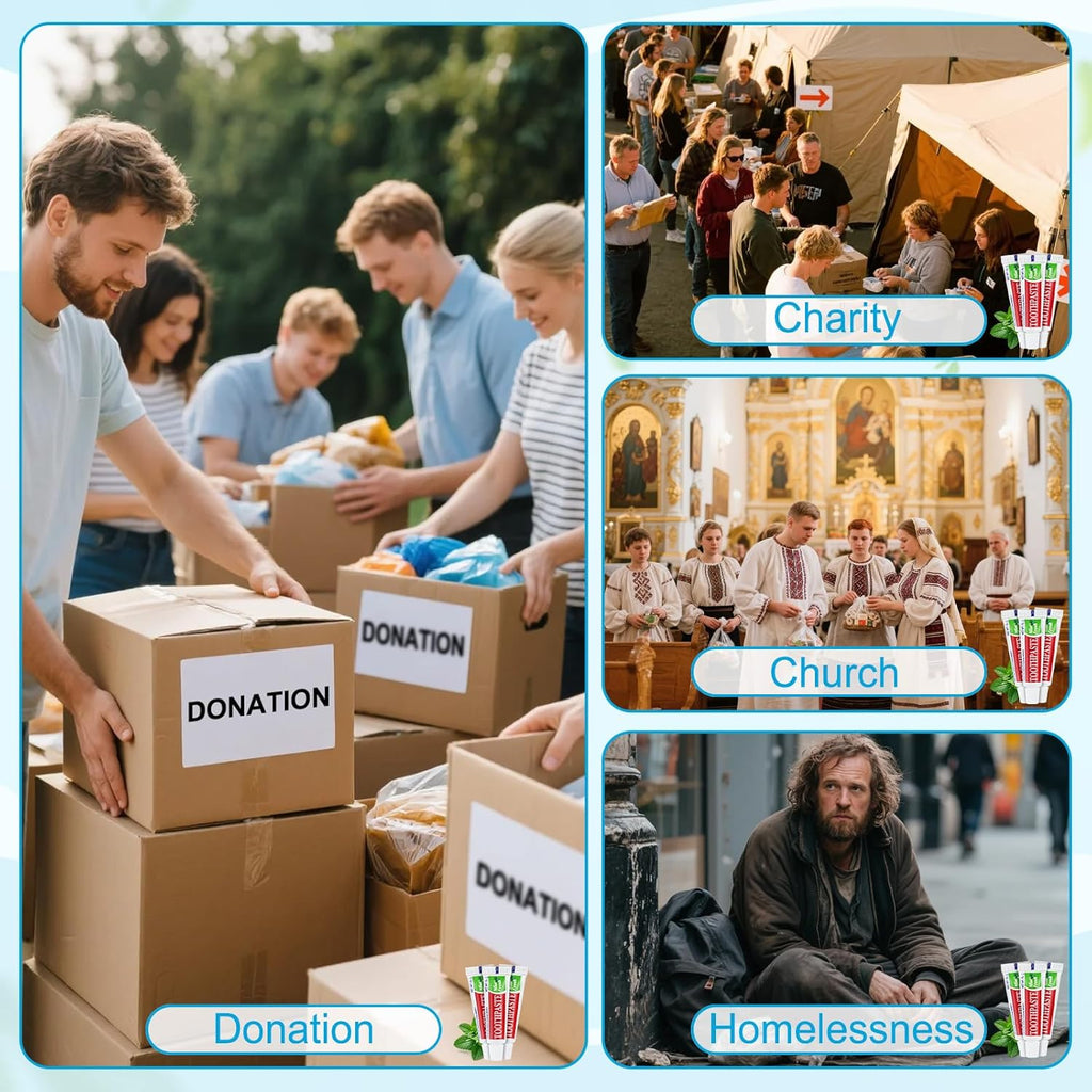 10 Tubes Travel Size Toothpaste in Bulk, Disposable Mini Mint Compact Small Pocket Size Essential Toothpaste for Vacation Hotel Shelter Homeless Nursing Home Charity Camping Single Use 0.17 oz/ 5g