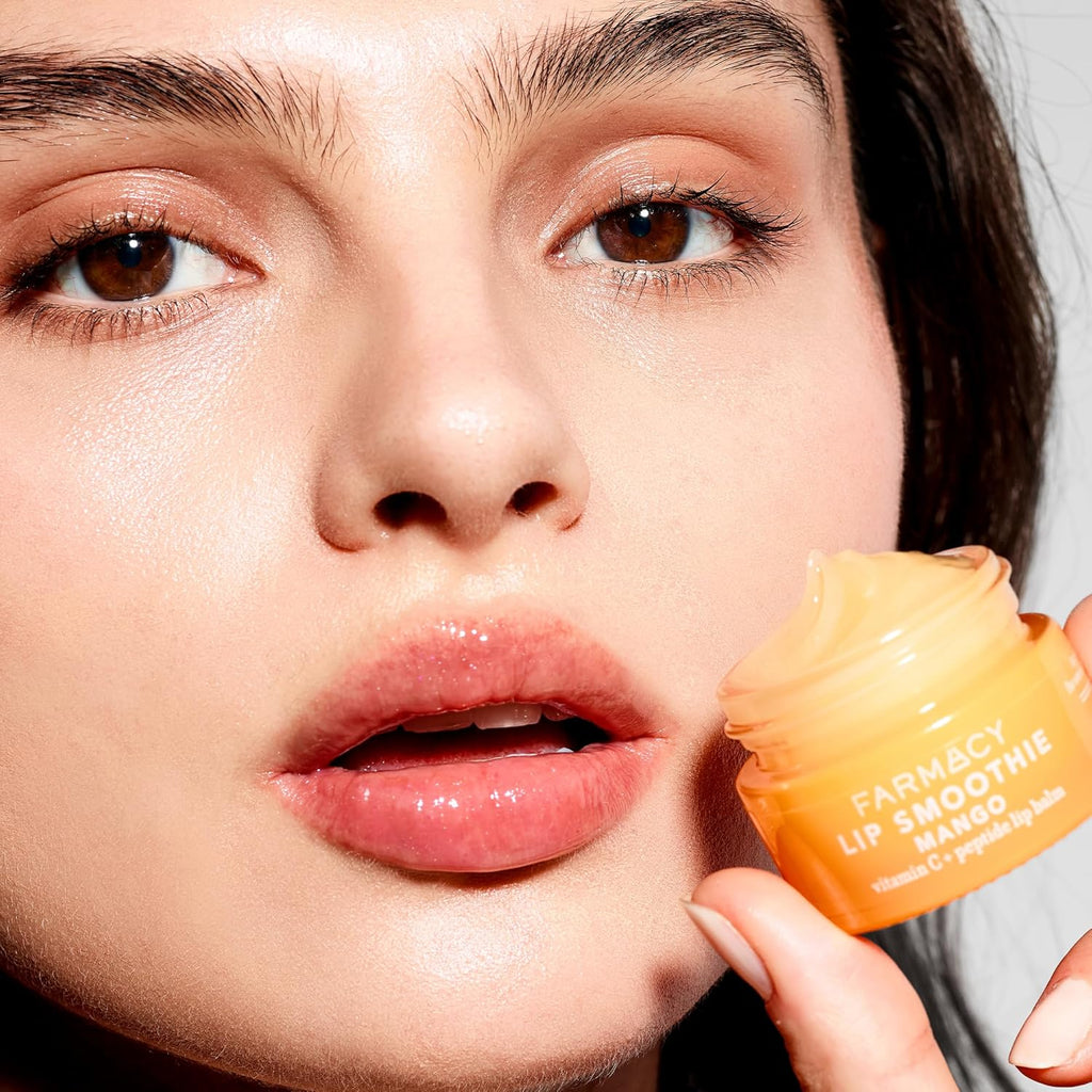 Farmacy Peptide Lip Smoothie - Hydrating Lip Balm with Vitamin C to Visibly Plump & Smooth Lines - Nourishing Treatment with a High-Gloss Finish - Mango (10g)