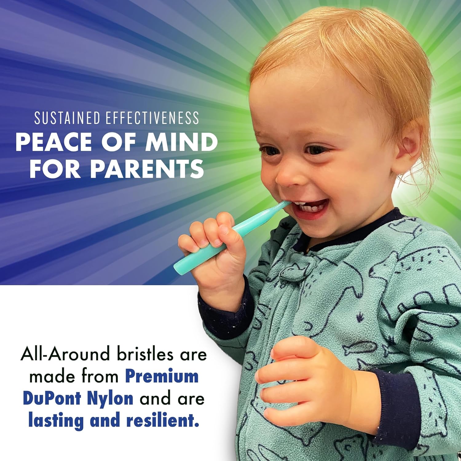 Brilliant Oral Care Baby Toothbrush with Soft Bristles and Round Head, for a Toddler Approved, Easy to Use All-Around Clean Mouth, Ages 0-2 Years, Blue Mint Yellow, 3 Pack