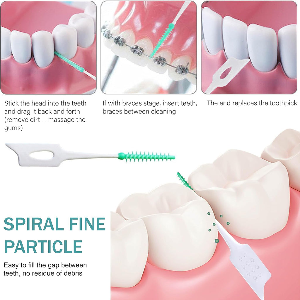 Ndzefan160PCS Portable Soft Silica Gel Toothpick Dental Floss Picks Soft Original Suitable for Oral Care of Adults and Childrens,Toothpick Brushes Teeth Cleaning Tool (Green)