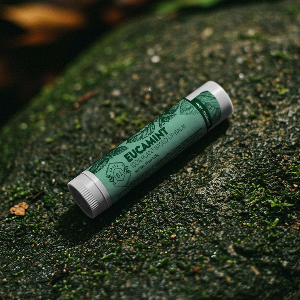 Crate 61 Lip Balm Eucamint – Plastic-Free Plant Pod® Tube – Made with USDA Organic Ingredients – Cooling Peppermint & Eucalyptus – Natural Lip Care for Dry, Chapped Lips – Safe for Men, Women & Kids
