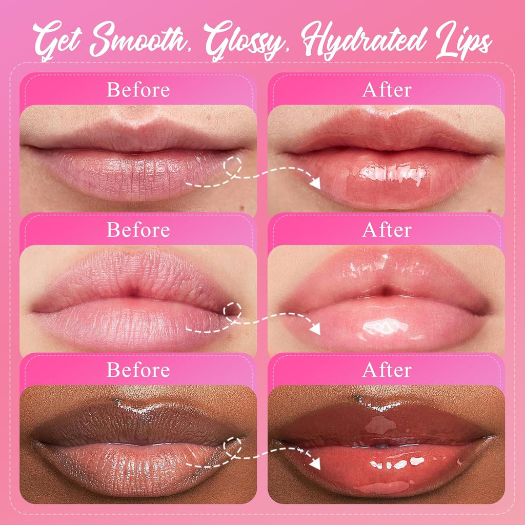 4 Pack Lip Mask Set, Hydrating Lip Mask Overnight - Berry, Grape, Mint, Vanilla Flavors, Lip Sleeping Mask Nourish Lip Balm with Vitamin C & Shea Butter | Dry Lips Care