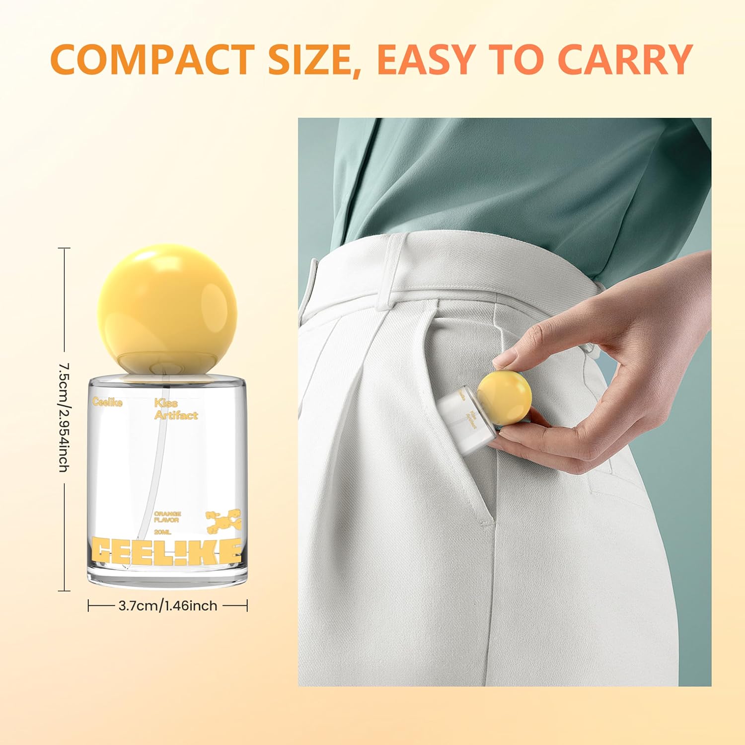 Oral Spray – Fresh Breath, Dual Cooling Experience & Convenient On-The-Go Design – Perfect for Freshening Breath Anywhere, Anytime (Orange, 1 Count)