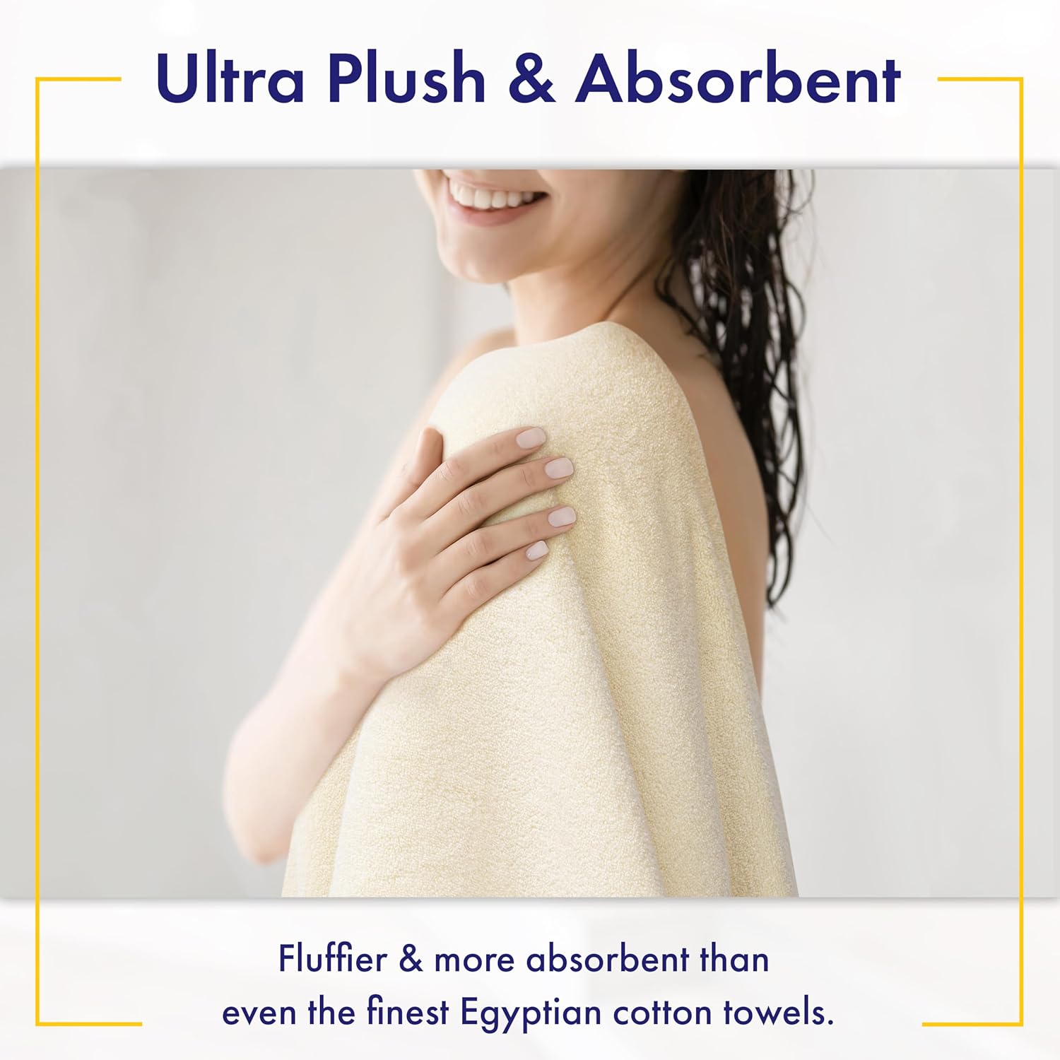 100% Organic Zero-Twist Cotton Towels - GOTS Certified Luxury Bath Towels - Ultra Soft & Plush 700GSM Long-Staple Cotton - 6 Piece Towel Set (Papyrus)