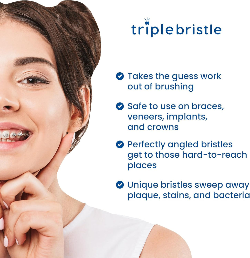 Compatible with Philips Sonicare® ONLY- Three Headed Replacement Toothbrush Heads - Fits ONLY Sonicare Models: DiamondClean, Flexcare+, HealthyWhite+, 2 Series Plaque Control (Soft Bristles - 3 Pack)