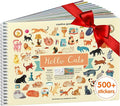 Cupkin Hello Cats Sticker Book Activity for Kids, Toddler Airplane Travel Essentials, 500+ Stickers for Kids 12 Scenes + Coloring Book Pages, Cat Gift Girls and Boys, Children's Crafts Ages 2-8