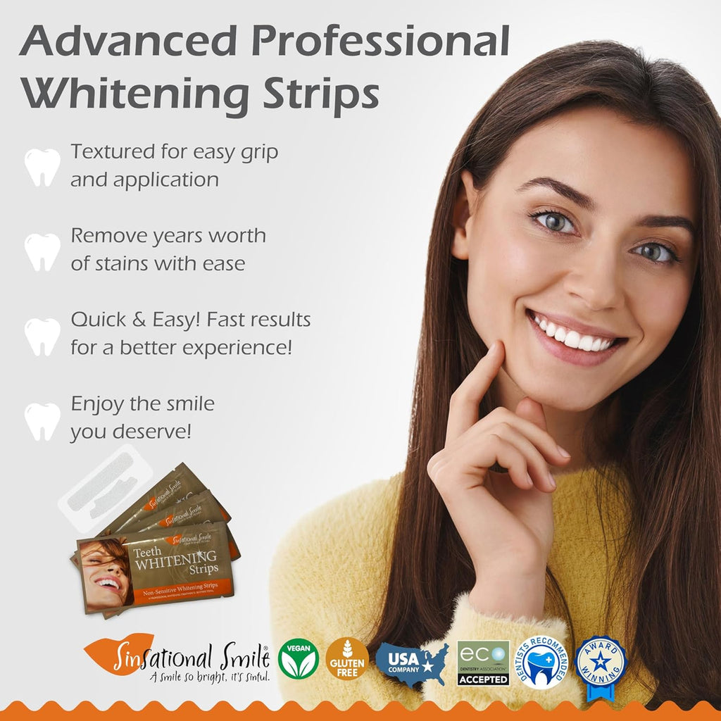 Teeth Whitening Strips, 28 Whitening Strips (14 Treatments) - Safe, Fast, Simple, Effective, Removes Stains, No Sensitivity, Enamel Safe, for Sensitive Teeth & Gums