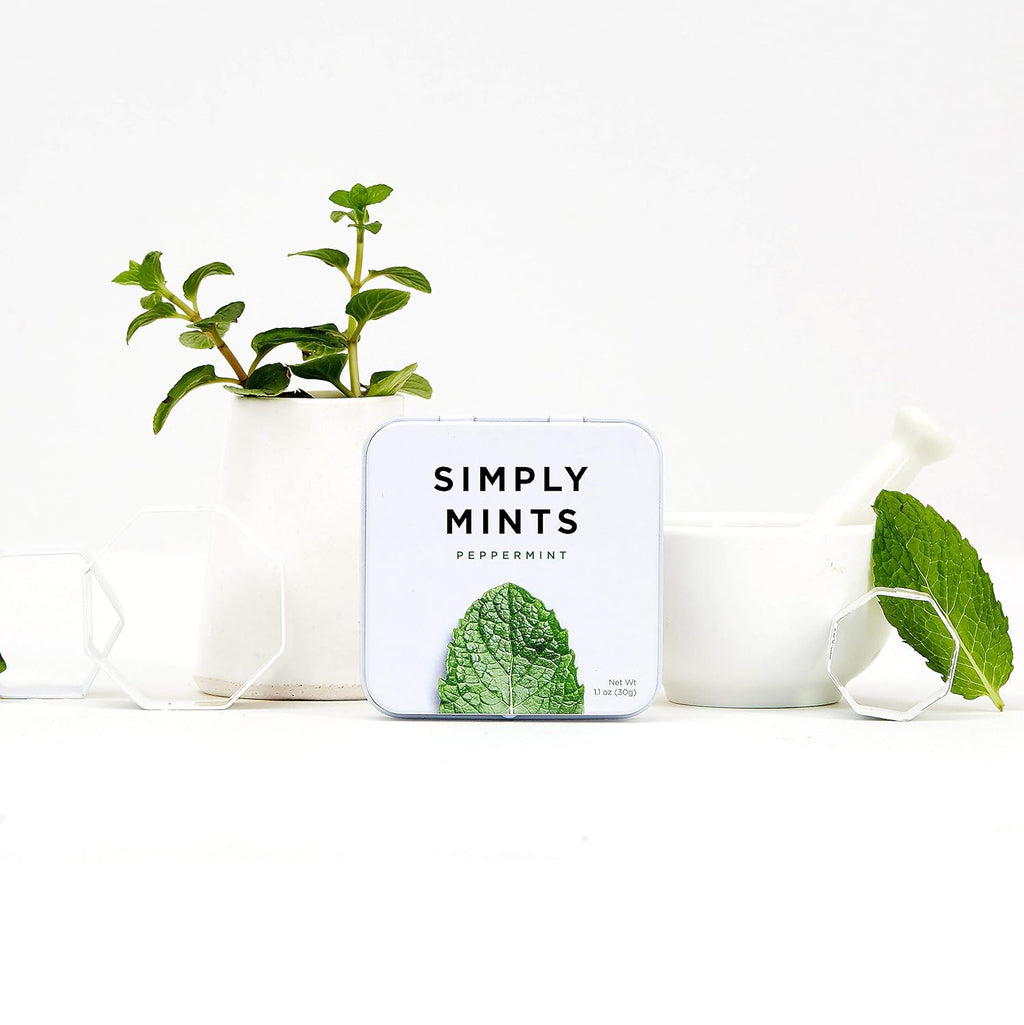 SIMPLY Mints | Peppermint Breath Mints | Pack of One (30 Pieces Total) | Breath Freshening + Aspartame-Free + Vegan + non-GMO