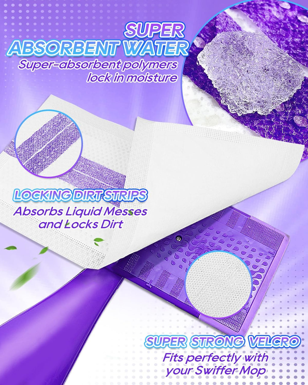 20-Pack Disposable Mop Pad Refills for Swiffer Wet Jet Spray Mop - Wet Jet Pads for All Floor Types - 5 Layers Thickened Durable and Super Absorbent