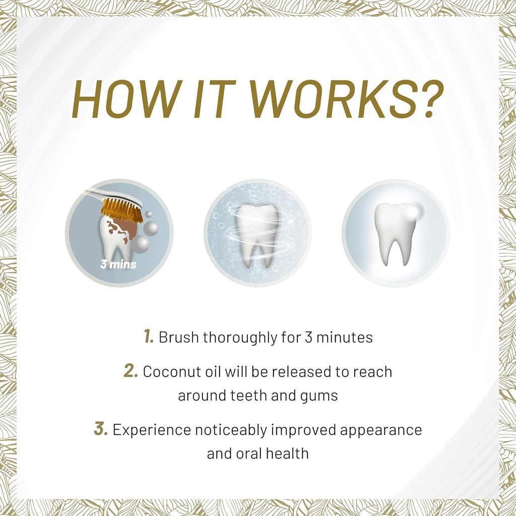 White Glo Coconut Oil Whitening Toothpaste, Refreshing Coconut & Mint Flavour, Fluoride-free Holistic Oral Care, Infused Luxurious Coconut Oil For Sparkling White Teeth and Ultimate Clean - 5.2 Ounces