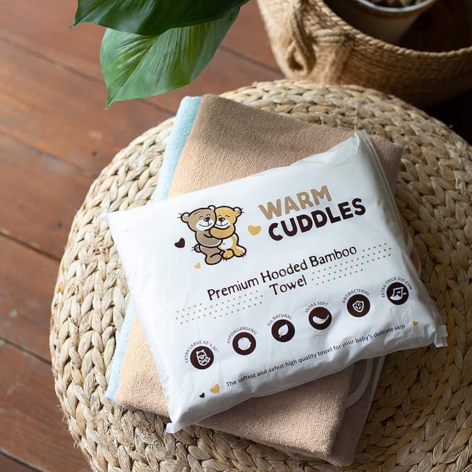 Premium Toddler Towels with Hood - Extra Soft Rayon from Bamboo Toddler Bath Towel (Beige)