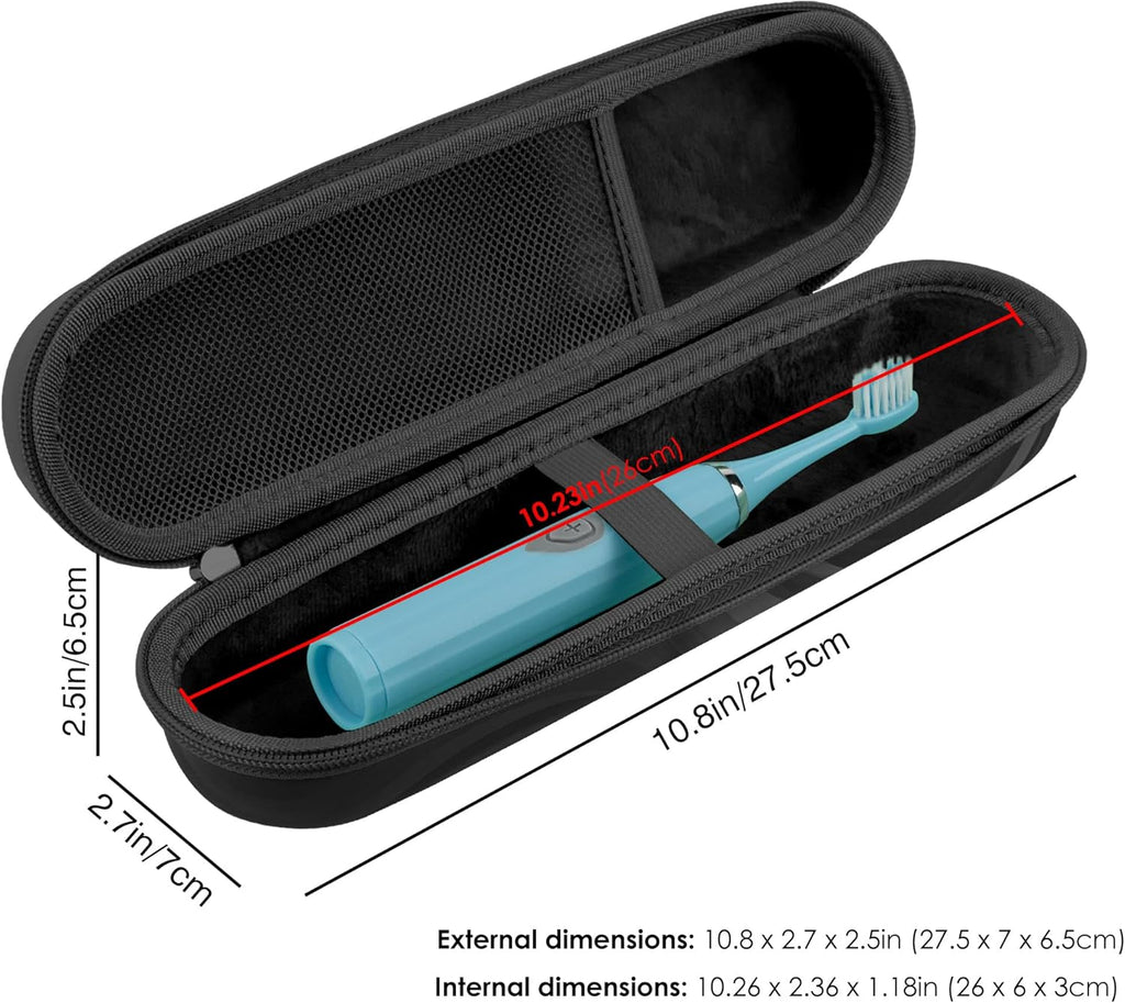 Electric Toothbrush Case, Carrier Bag for Travelling, Portable Toothbrush Carrying Case Holder Compatible with AquaSonic, Sumkyle, Oral-B iO Series, Philips Sonicare. (Black)