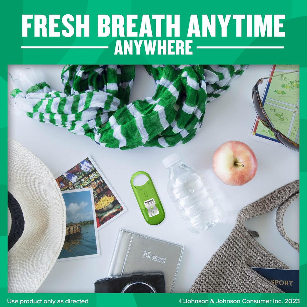 Listerine Freshburst Pocketmist Fresh Breath Oral Care Mist, Non-Aerosol Sugar-Free Minty Breath Refresher Spray to Kill 99% of Bad Breath Germs, Portable, Spearmint Flavor, 6 x 7.7 mL