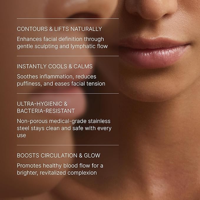 304-Grade Stainless Steel Gua Sha Facial Tool, Easing Facial Tension, Massage and Sculpting Tool for Face and Body, Encourage Lymphatic Drainage, Jawline Sculptor, Skin Care Gift