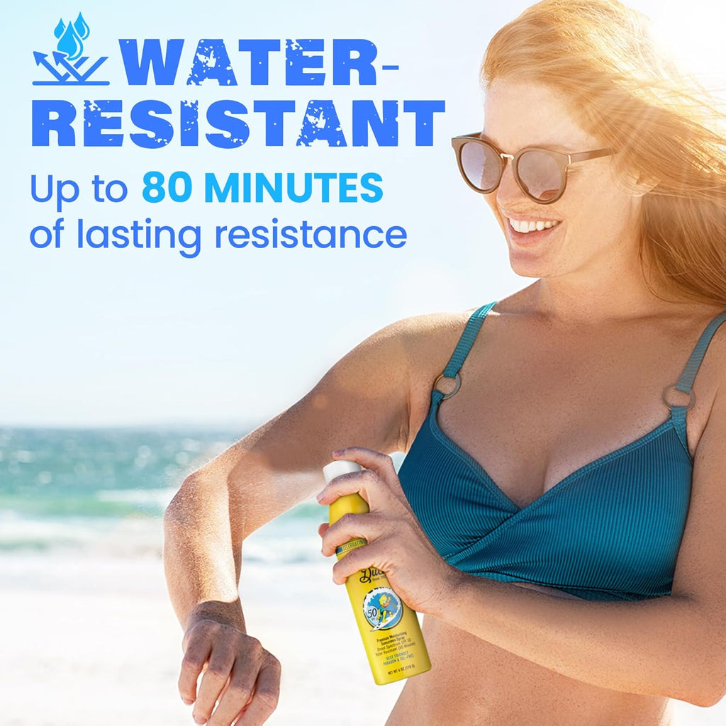 Rubber Ducky SPF 50 Sunscreen Spray 6oz + SPF 44 Lip Balm Vanilla 3 Pack