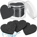 Nuenen 60 Pieces Facial Sponges with Container, Heart Shape Compressed Face Sponges Natural Cleaning Pads for Washing Face Cleaning Exfoliating Esthetician Makeup Removal(Black)