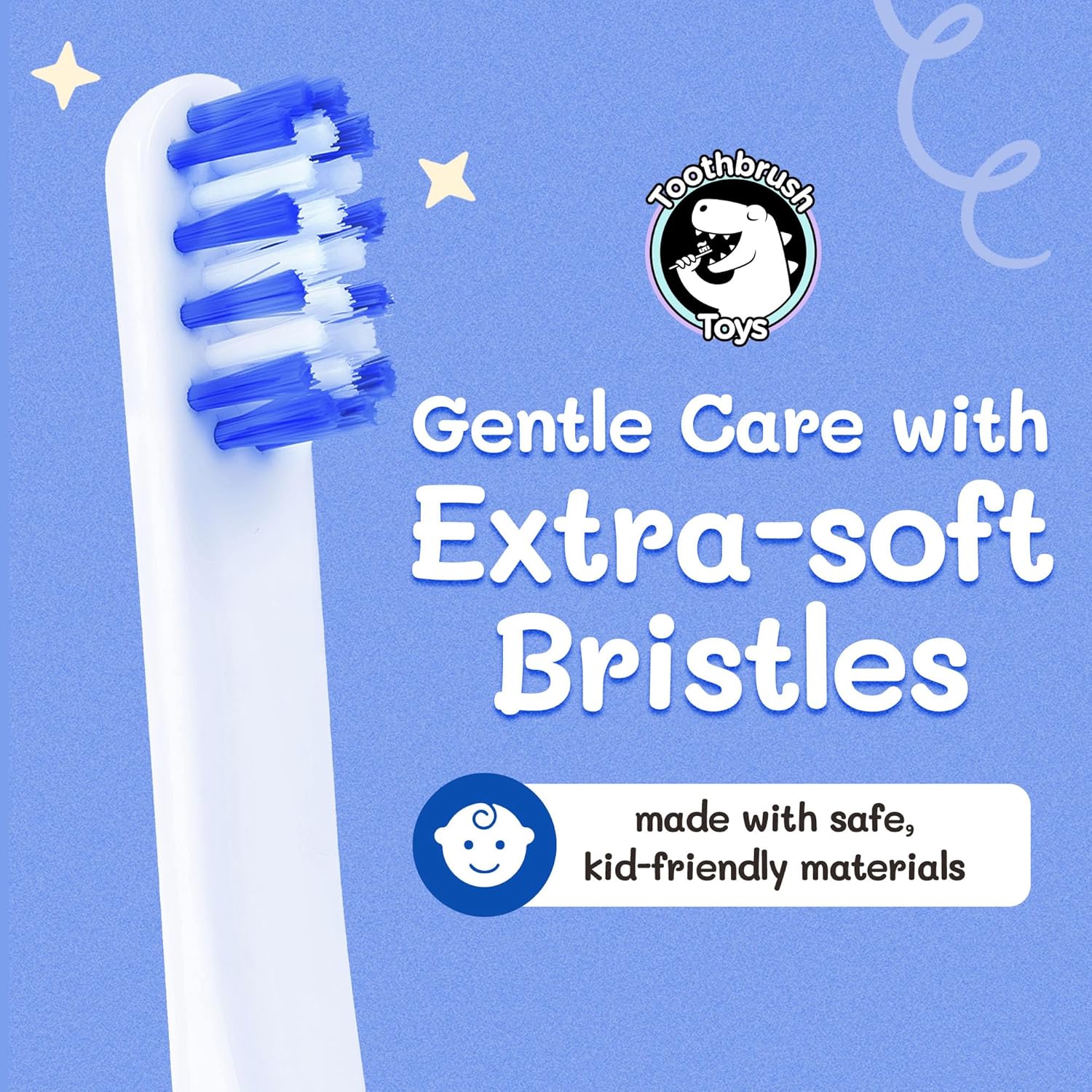 Kids Soft Bristle Puppy Toothbrush for Ages 2+, Gentle and Cute Toothbrush for Children with Replaceable Brush Head, Ergonomic Handle Kids Brush for Teeth Care Ideal for Toddlers, Puppy Design