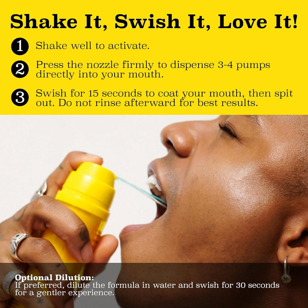 Twice Twice Oral Wellness Immunity Rinse - pH Balanced Mouthwash for Fresh Breath & Daily Oral Care, Alcohol-Free, Ultra Concentrated, Strong Mint Flavor, 3.4oz, 70 uses