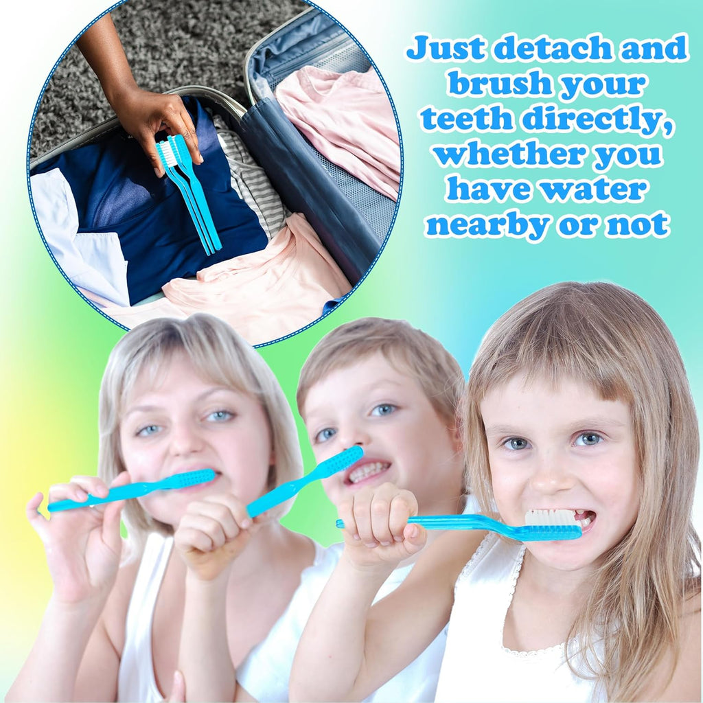 150 Pcs Prepasted Disposable Toothbrushes Aqua Blue Individually Wrapped Soft Bristle Plastic Waterless Toothbrushes Bulk for Adults Women Men Hotel Travel Homeless