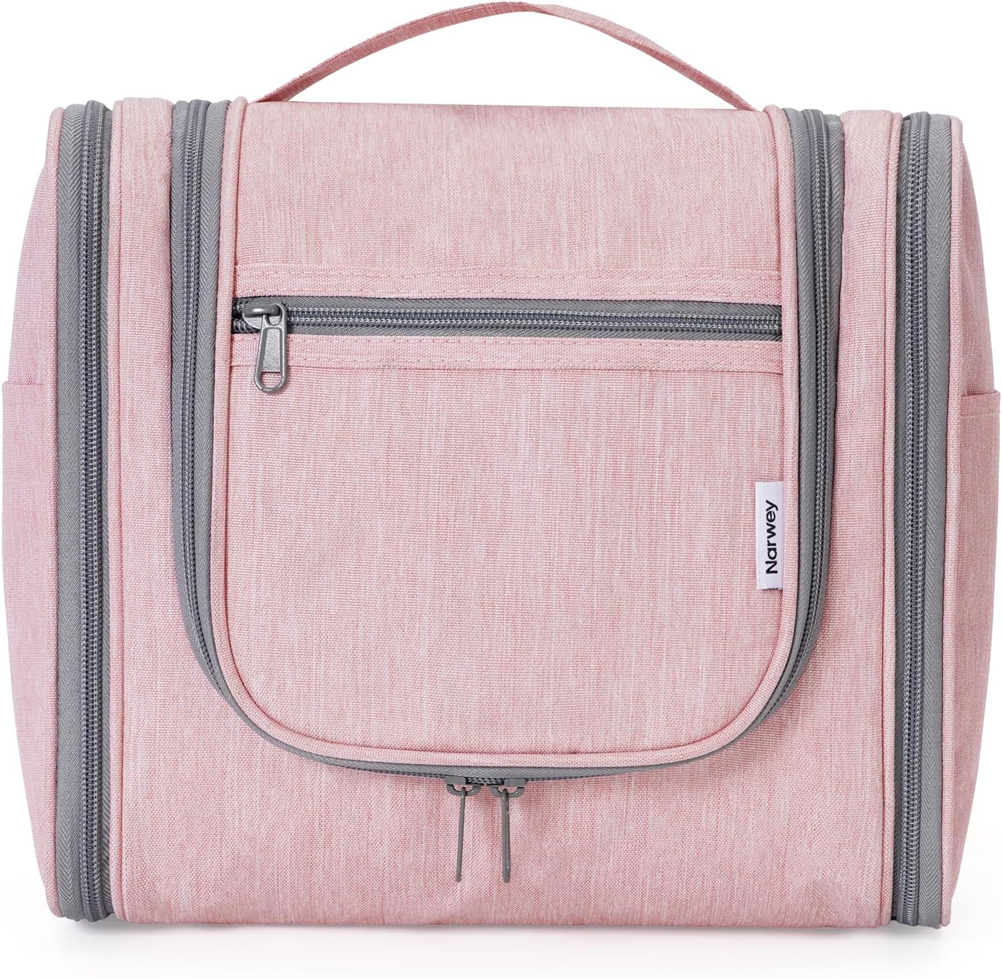 Narwey Hanging Toiletry Bag for Women Travel Makeup Bag Organizer Toiletries Bag for Cosmetics Essentials Accessories(Large, Pink)