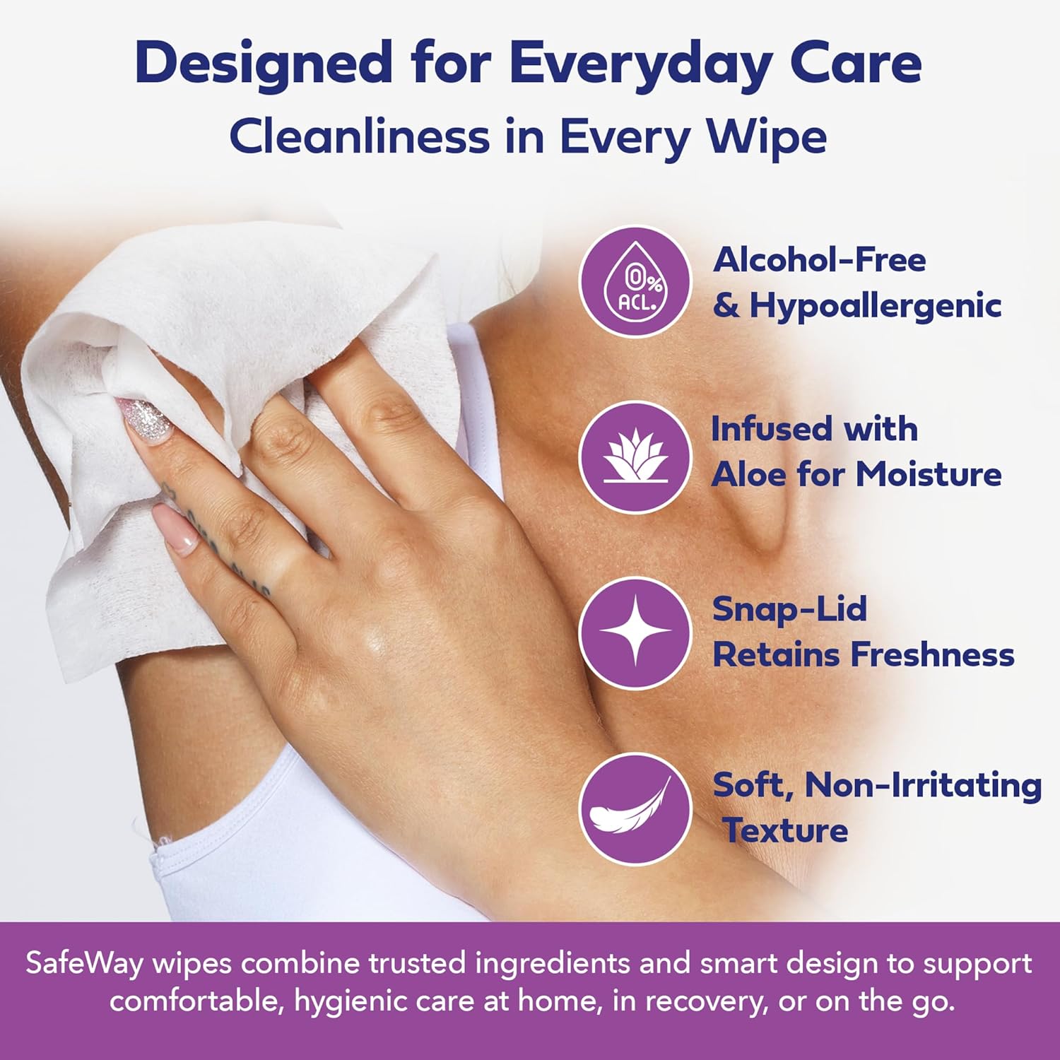 SAFEWAY USA Adult Wipes Disposable — Multi-Purpose & Alcohol-Free, Preferred by Caregivers for Seniors & Incontinence Solution, Aloe-Infused, Ideal for Sensitive Skin — Extra Large, 24 Pack 1200 pcs.