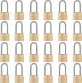 Weatherproof Padlock with Stainless Steel 304 Long Shackle and Solid Brass Body, 1-9/16 in. Wide, 24 Padlocks Keyed Alike, Marine Grade Rustproof Lock for Outdoors Use YNBSP2440