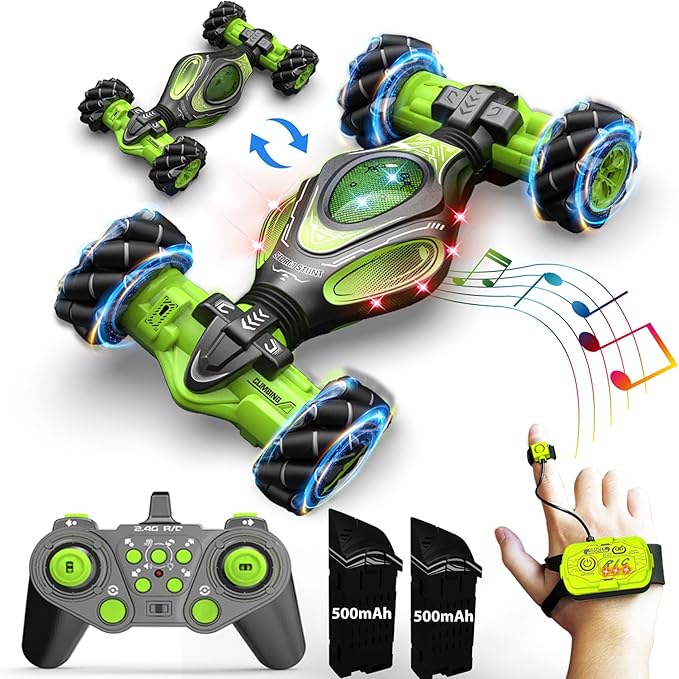 1:12 Hand Gesture Sensing Rc Stunt Car Large Drifting Rc Car with Watch Hand Controlled Twist Cars Offroad 360° Rotation with Lights Music, Birthday Xmas Gifts for Boys Adults Kids