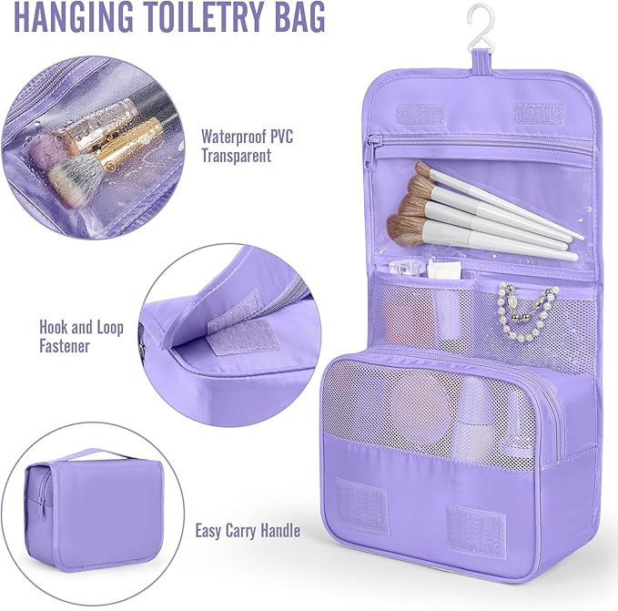 Veken 8 Set Packing Cubes for Travel Essentials, Suitcase Organizer Bags in 4 Sizes, Carry-On Luggage Accessories with Large Laundry & Hanging Toiletry Bag, Must-Have for Airplane, Road Trip & Camping