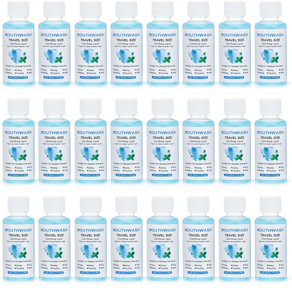 Travel Mouthwash Bulk, 1.2 Oz/35ml Mini Mouthwash Bulk, for Freshening Breath, Easy to Carry, Suitable for Work, Travel, Hotels, Dating Essentials (100-PACK)